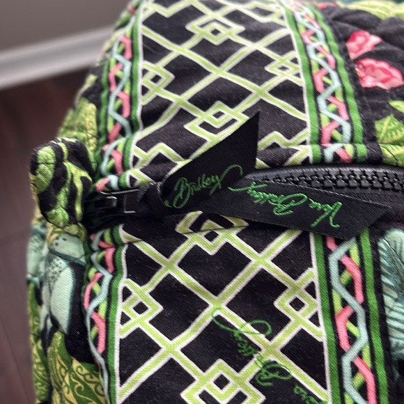 Vera Bradley two strap duffle bag , approx 24” x 12” , green pink - Picture 3 of 13